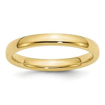 Argolla de matrimonio, Comfort Fit, 3mm, Oro Amarillo de 14K, Talla 7