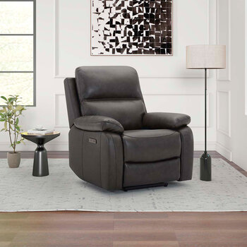 GilmanCreek Furniture, Sillón Reclinable de Piel con Sistema Eléctrico