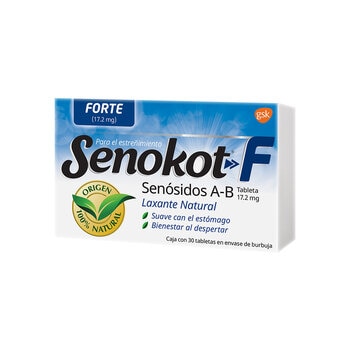 Senokot F Senósidos A-B 17.2mg Laxante Natural 30 Tabletas