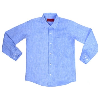 Emporio Colombo, Camisa de Lino para Niño en Varias Tallas, Color Azul Cielo