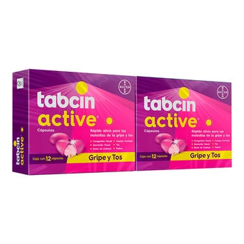Tabcin Active 2 Cajas con 12 Cápsulas c/u