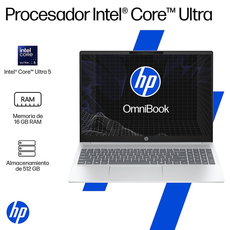 HP 16-af1053la Omnibook 5 AI Laptop 16" 2K OLED Intel Core Ultra 5-225U 16GB 512GB SSD - 12 Meses M365 Personal HP 16-af1053la Omnibook 5 AI Laptop 16" 2K OLED Intel Core Ultra 5-225U 16GB 512GB SSD - 12 Meses M365 Personal