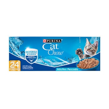 Cat Chow Purina Alimento Húmedo Adulto Sabor Pescado 24 pzas 85 g 