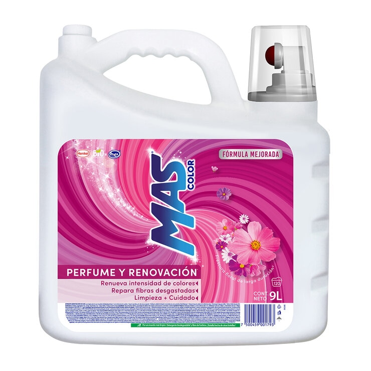 Mas Color Renueva y Florece Detergente Líquido 9 l Mas Color Renueva y Florece Detergente Líquido 9 l
