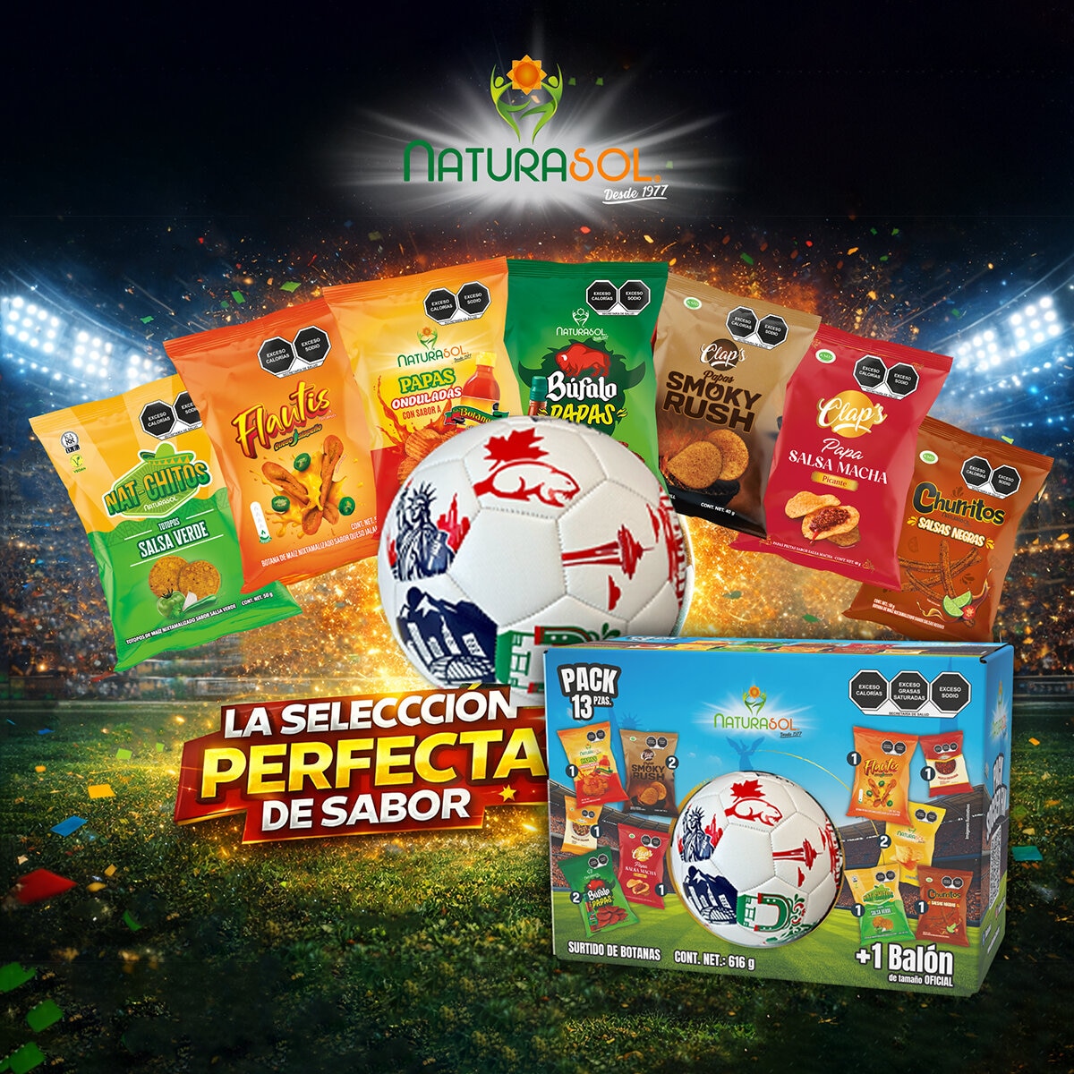 Naturasol Surtido de Botanas + Balón 616 g Naturasol Surtido de Botanas + Balón 616 g