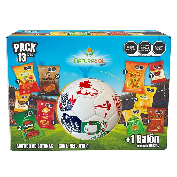 Naturasol Surtido de Botanas + Balón 616 g Naturasol Surtido de Botanas + Balón 616 g
