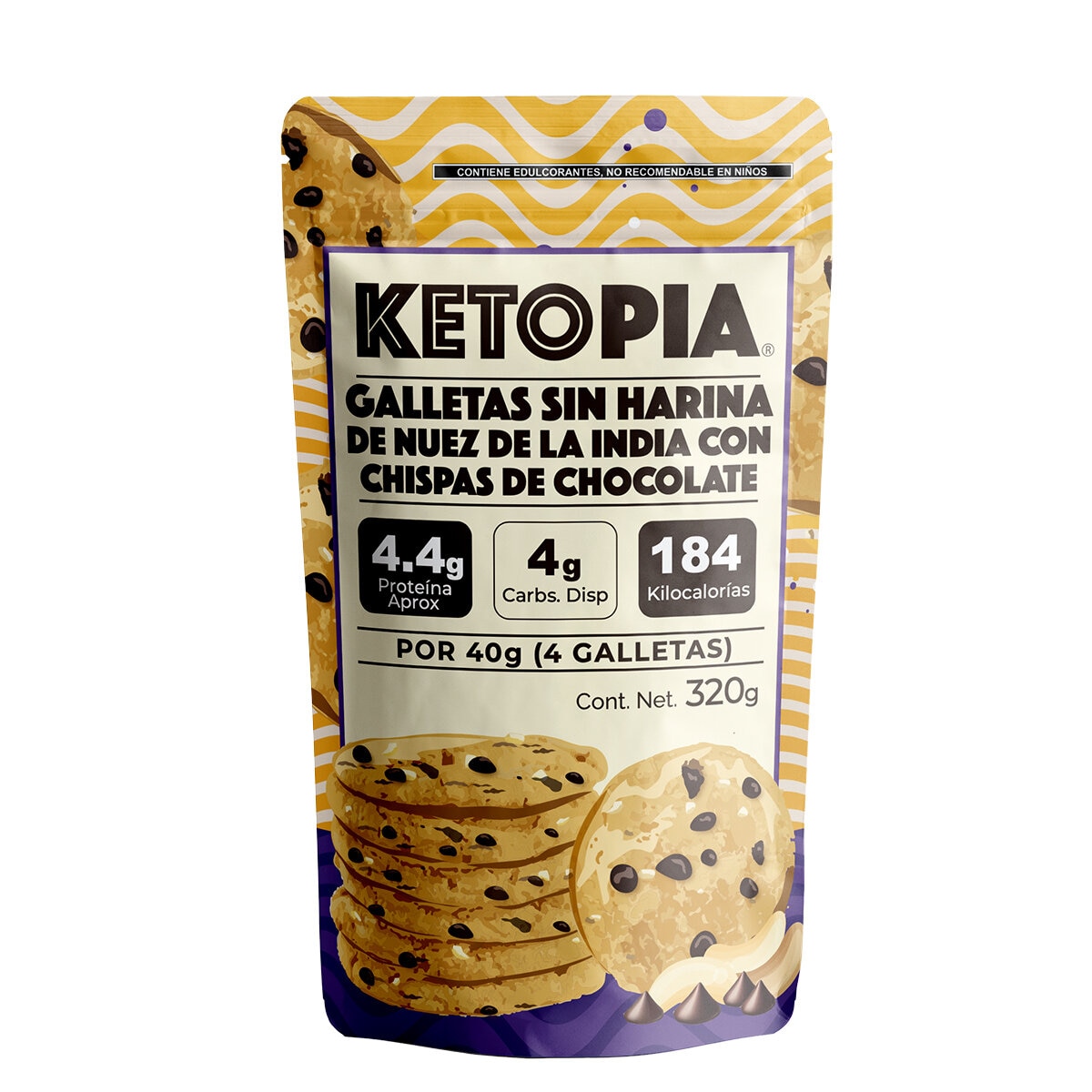 Ketopia Galletas Sin Harina con Chispas de Chocolate 320 g Ketopia Galletas Sin Harina con Chispas de Chocolate 320 g