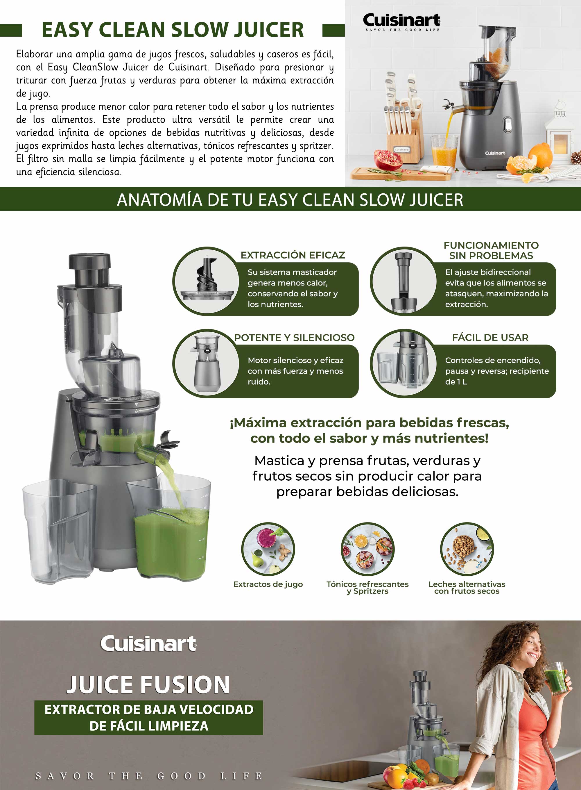 Cuisinart, Slow Juicer, Extractor de Jugos