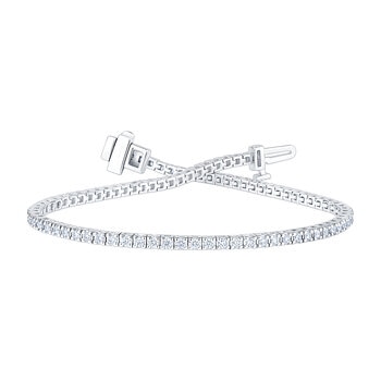 1.00ctw, Pulsera Tenis de Diamantes, 17.78cm, Corte Redondo, Oro Blanco 14K