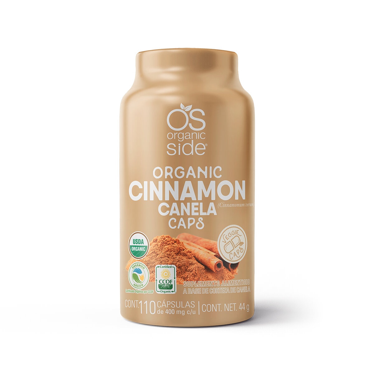 Organic Side Cinnamon  Canela 110 Cápsulas