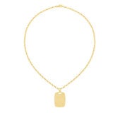 Dije Placa, Oro Amarillo 14K Dije Placa, Oro Amarillo 14K