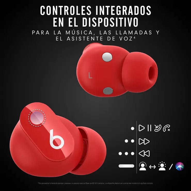 Beats Studio Buds Rojo Audífonos Inalámbricos con Cancelación de Ruido Beats Studio Buds Rojo Audífonos Inalámbricos con Cancelación de Ruido
