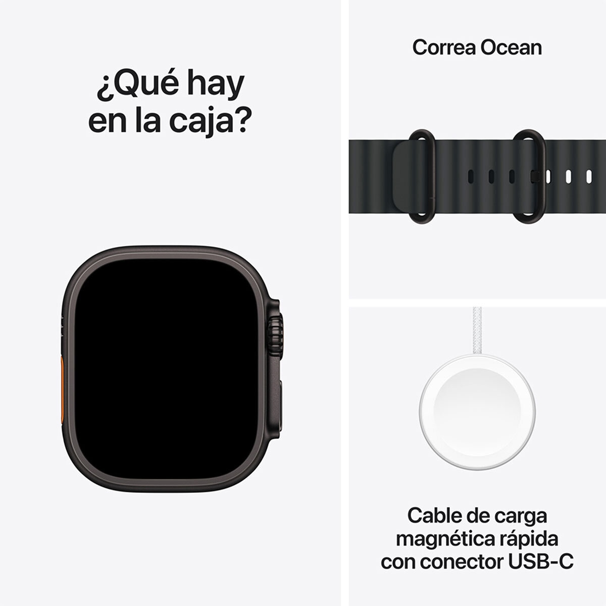 Apple Watch Ultra 2 (GPS + Cellular) Caja de titanio negro 49mm con Correa Ocean Negro