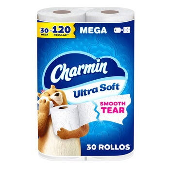 Charmin Papel Higiénico Ultra Soft 30 Mega Rollos Charmin Papel Higiénico Ultra Soft 30 Mega Rollos