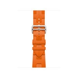 Apple Watch S10 Hermés (GPS + Cellular) Caja de titanio plata 46mm con Correa Kilim Simple Tour Naranja