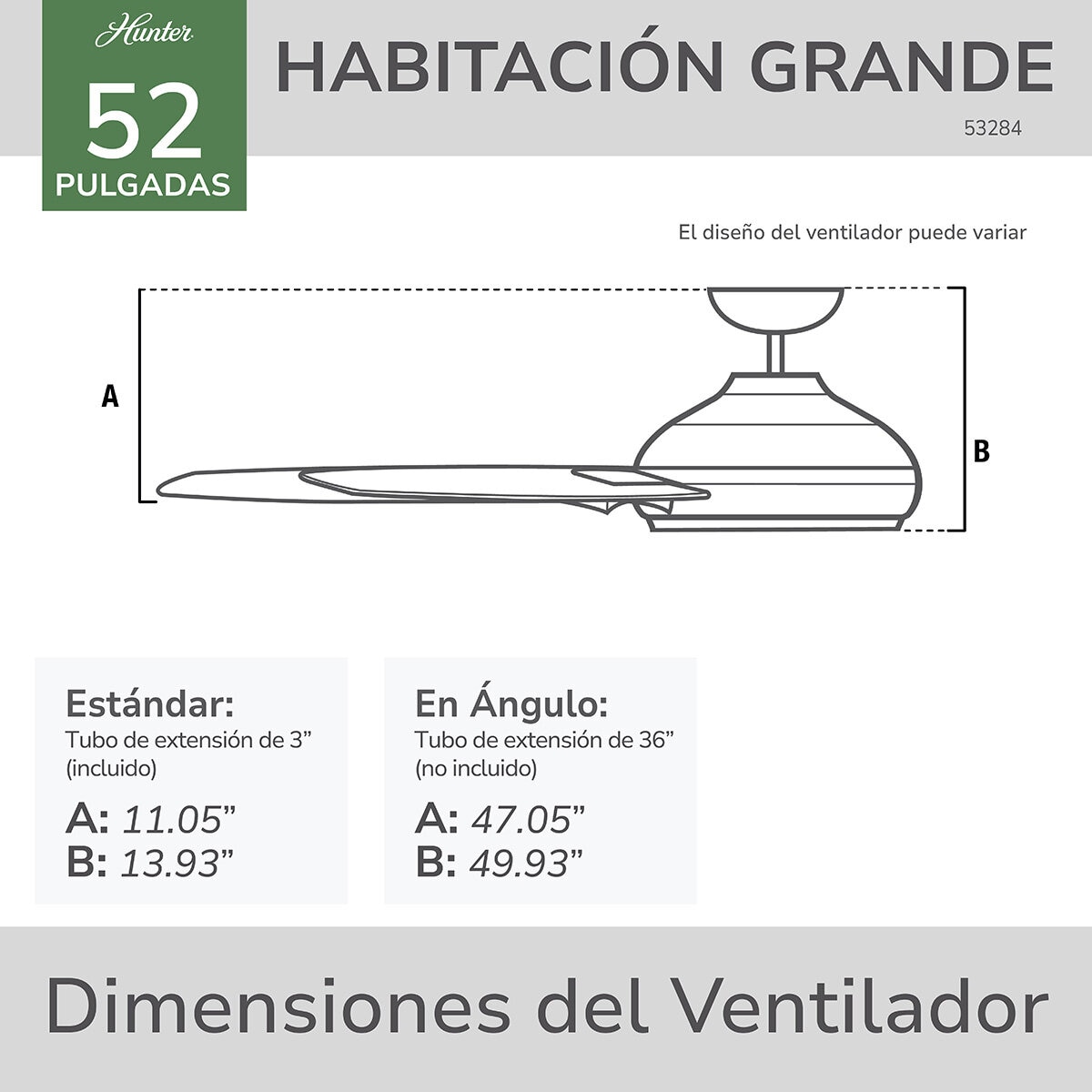 Hunter, Ventilador Anza 52" Hunter, Ventilador Anza 52"