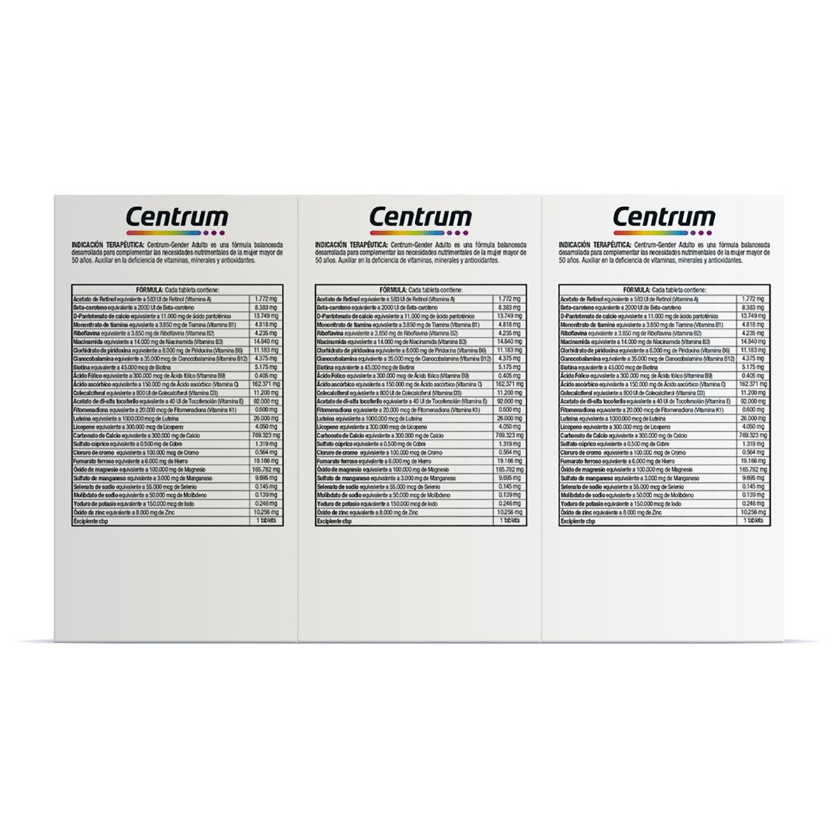 Centrum para Mujeres 3 cajas de 60 tabletas cada uno Centrum para Mujeres 3 cajas de 60 tabletas cada uno