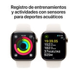 Apple Watch S10 (GPS + Cellular) Caja de titanio oro 46mm con correa deportiva blanco estrella M/L