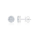 Aretes de Diamantes, 0.8ctw, Corte Redondo, Oro Blanco de 14Kt