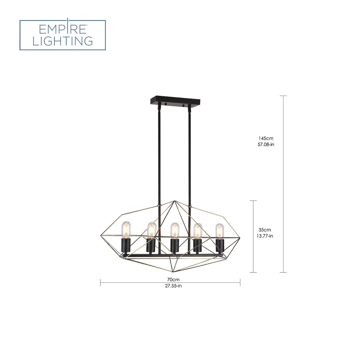 Empire Lighting, Lámpara Lineal Colgante LED Louis