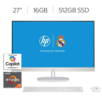 hp all in one 27-cr0275la desktop 27" fhd amd ryzen 7 16gb 512gb ssd