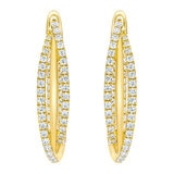 Aretes de Diamantes, 1.00ctw, Oro Amarillo de 14K