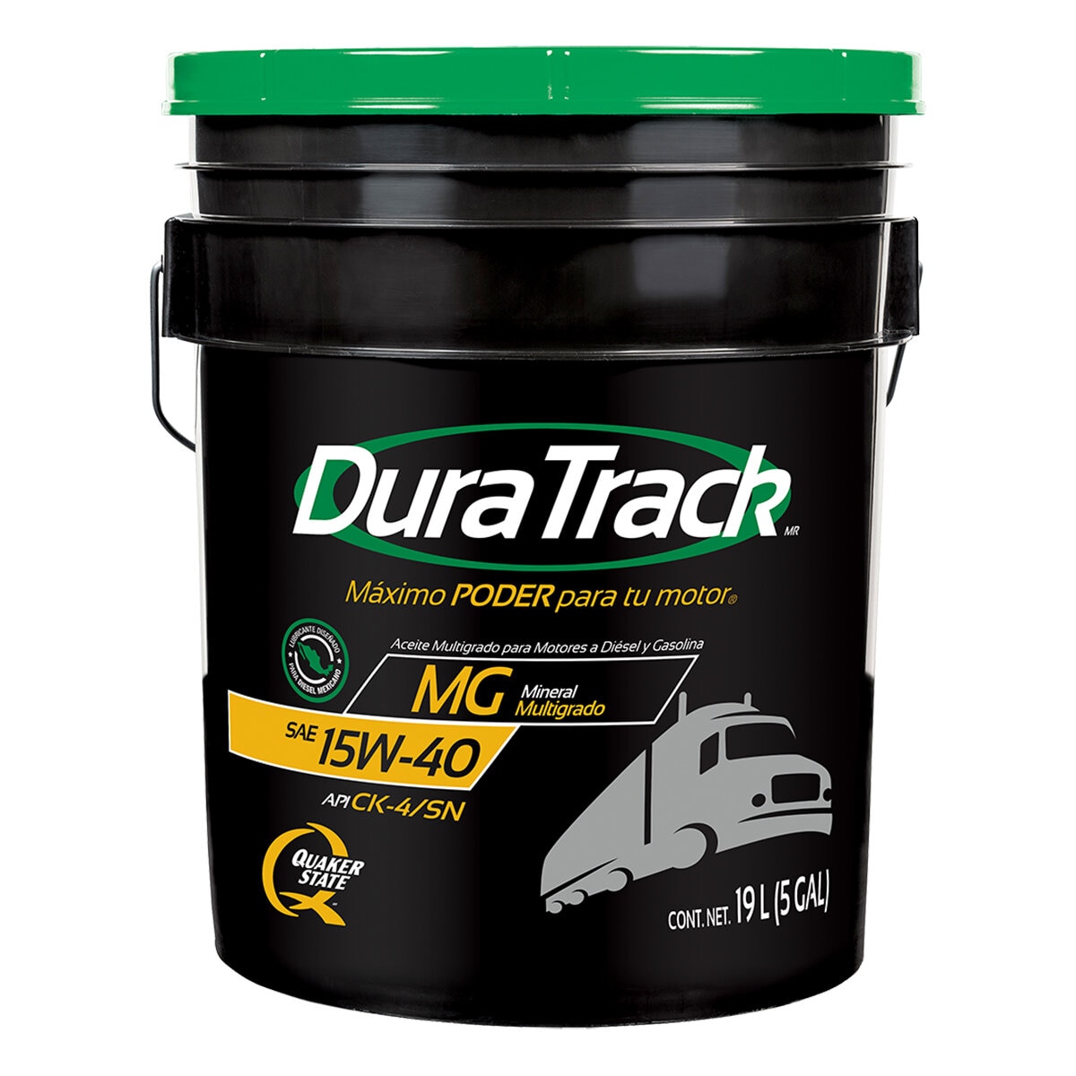 Quaker DuraTrack Aceite para motor a Diesel 15W40 API CK-4 Cubeta de 19L Quaker DuraTrack Aceite para motor a Diesel 15W40 API CK-4 Cubeta de 19L