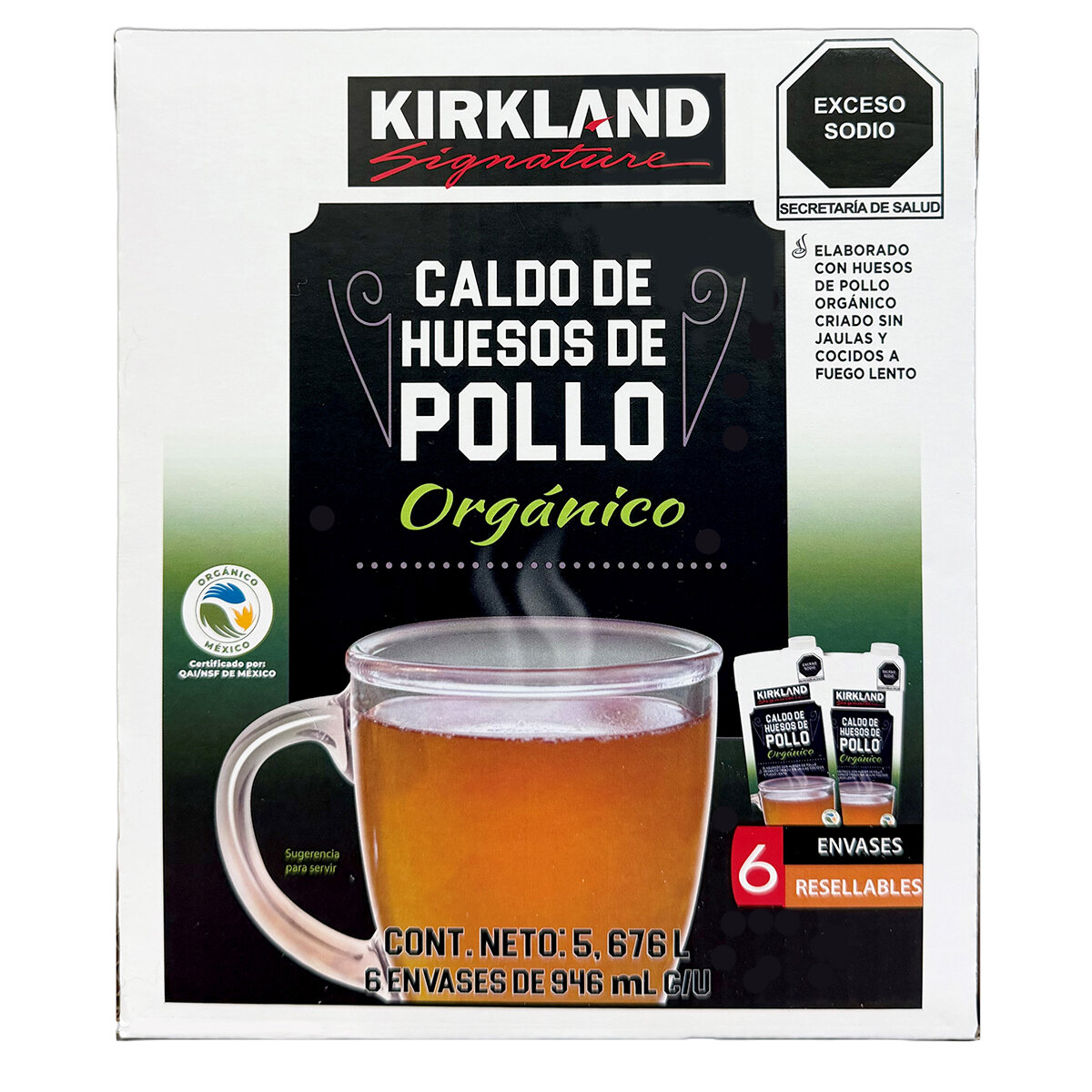 Kirkland Signature Caldo de Huesos de Pollo Orgánico 946 ml Kirkland Signature Caldo de Huesos de Pollo Orgánico 946 ml