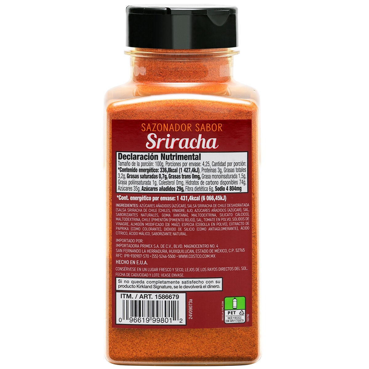 Kirkland Signature Sazonador Sabor Sriracha 425 g Kirkland Signature Sazonador Sabor Sriracha 425 g
