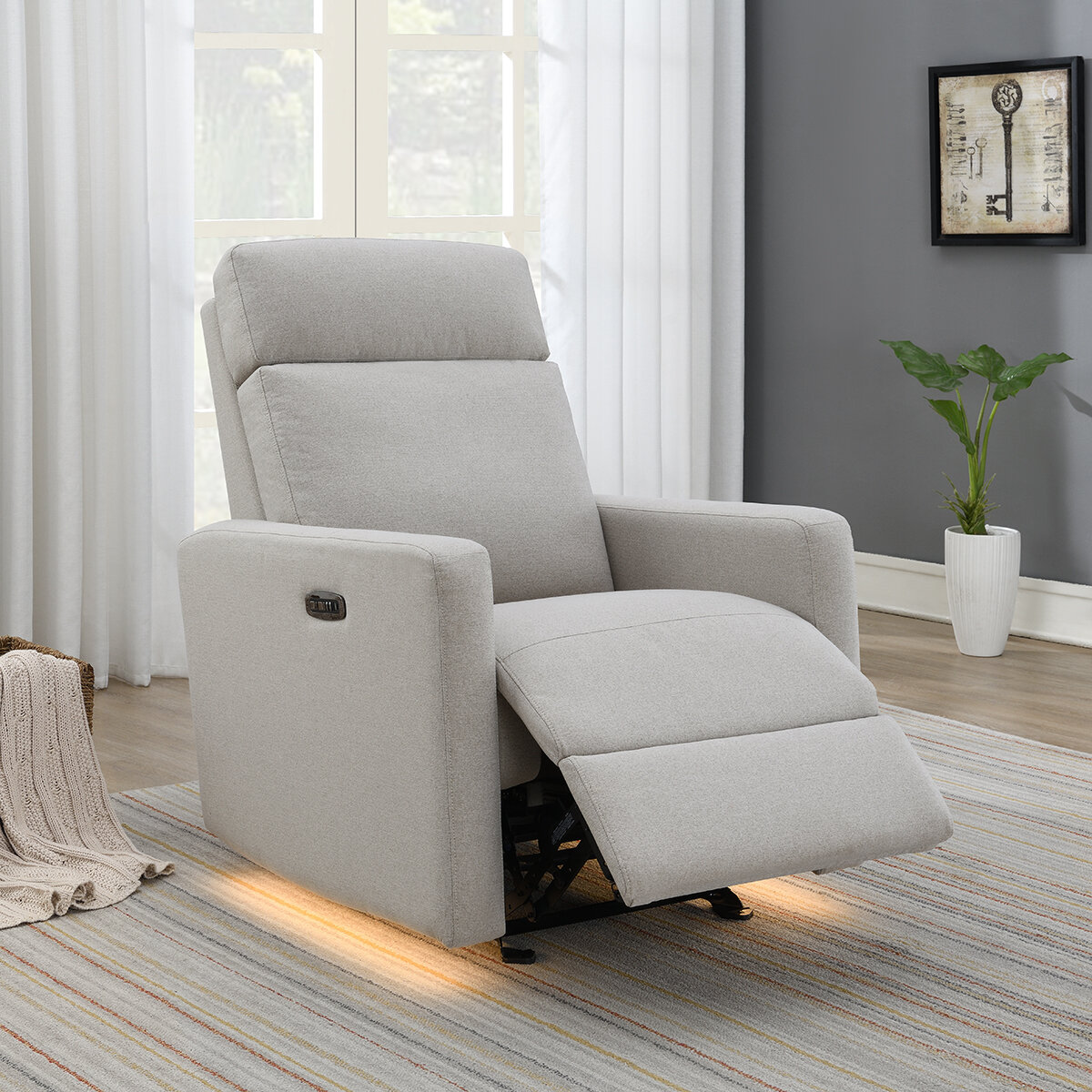 Synergy Home, Sillón Reclinable de Tela con Sistema Eléctrico