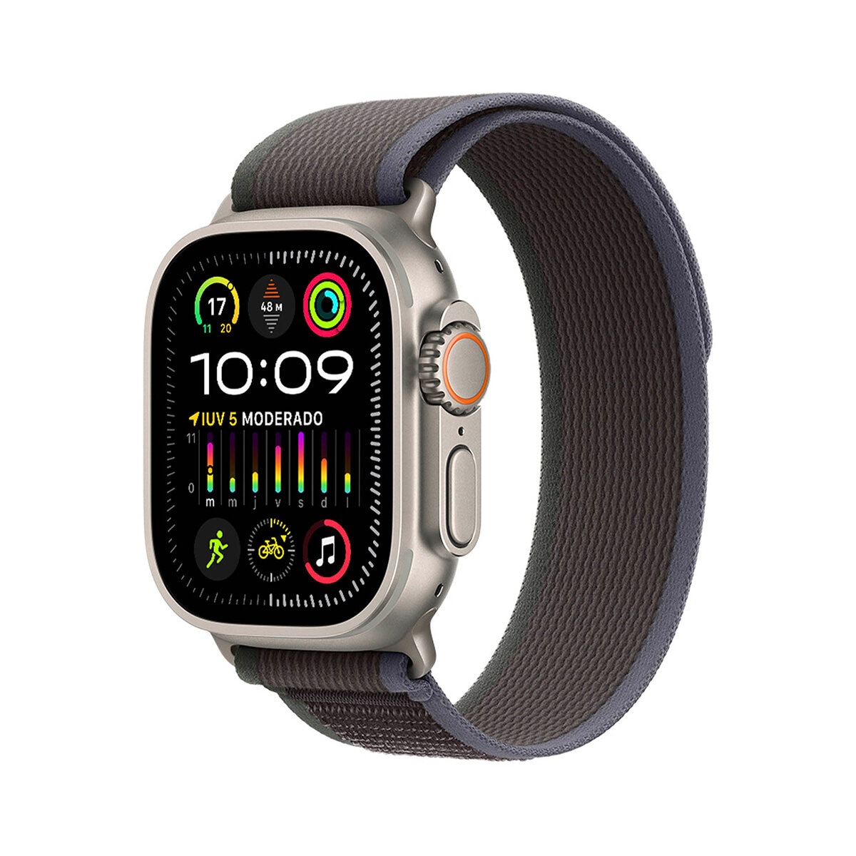 Apple Watch Ultra 2 (GPS + Cellular) Caja de Titanio 49mm con Correa Trail Negro/Azul Apple Watch Ultra 2 (GPS + Cellular) Caja de Titanio 49mm con Correa Trail Negro/Azul