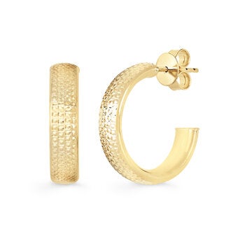 Aretes 'C', Oro Amarillo 14K Aretes 'C', Oro Amarillo 14K