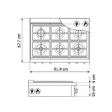 Smeg Parrilla de gas 90cm