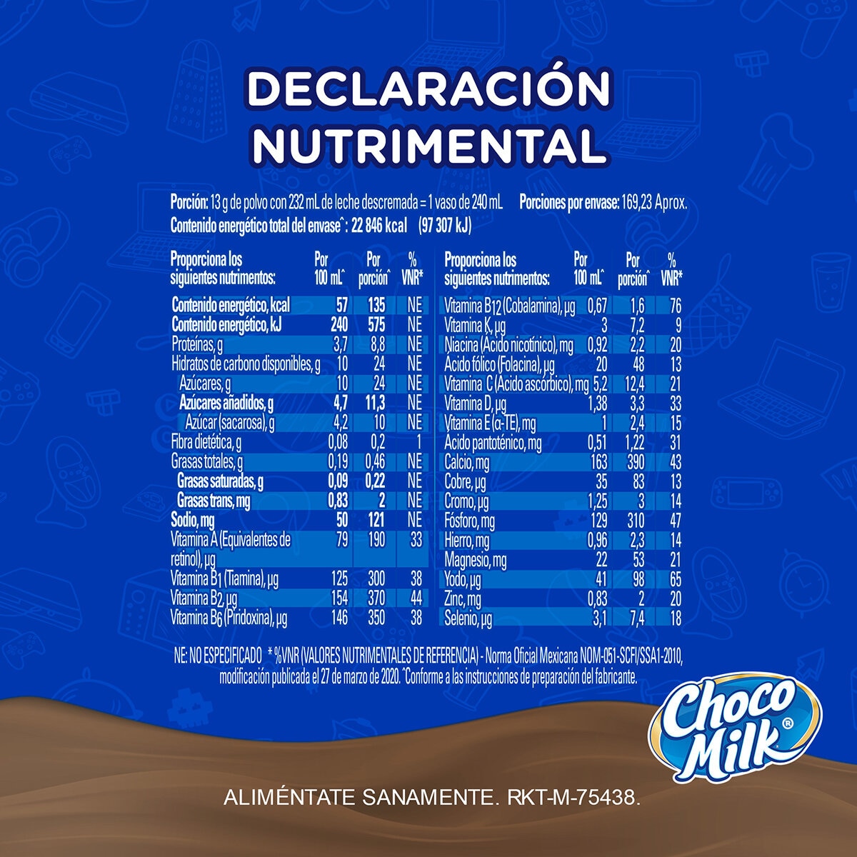 Choco Milk Chocolate En Polvo 2.2 kg Choco Milk Chocolate En Polvo 2.2 kg