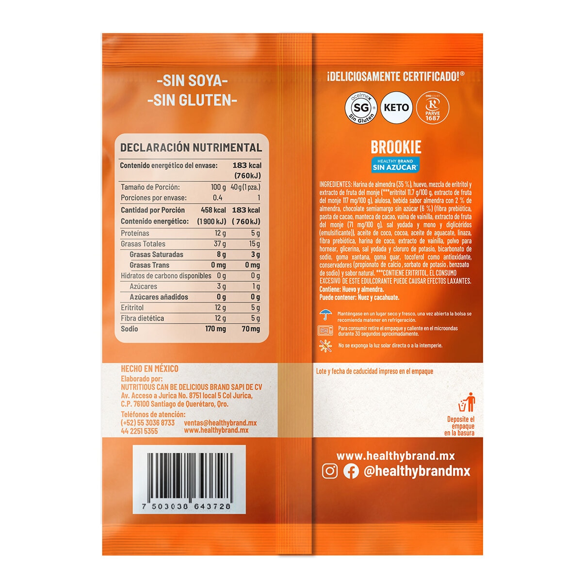 Healthy Brand Brookies 10 pzas de 40 g Healthy Brand Brookies 10 pzas de 40 g