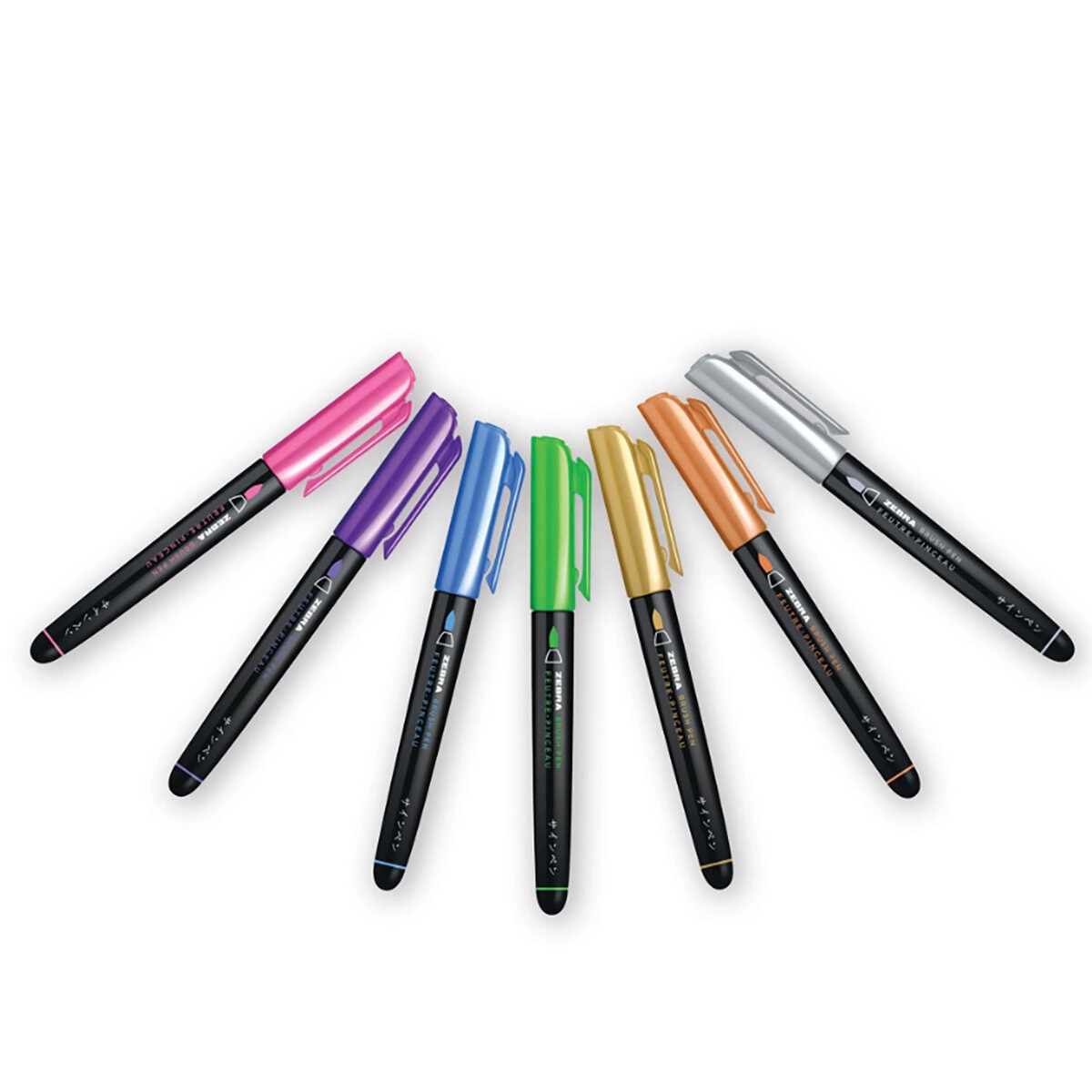 Zebra Marcador Brush Pen Colores Surtidos, Estuche 7 Pzas Zebra Marcador Brush Pen Colores Surtidos, Estuche 7 Pzas