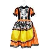 Disfraz de Catrina para Niñas, Amarillo 4 años 