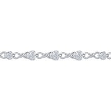 0.90ctw, Pulsera de Diamantes, 17.78cm, Corte Redondo, Oro Blanco 14K