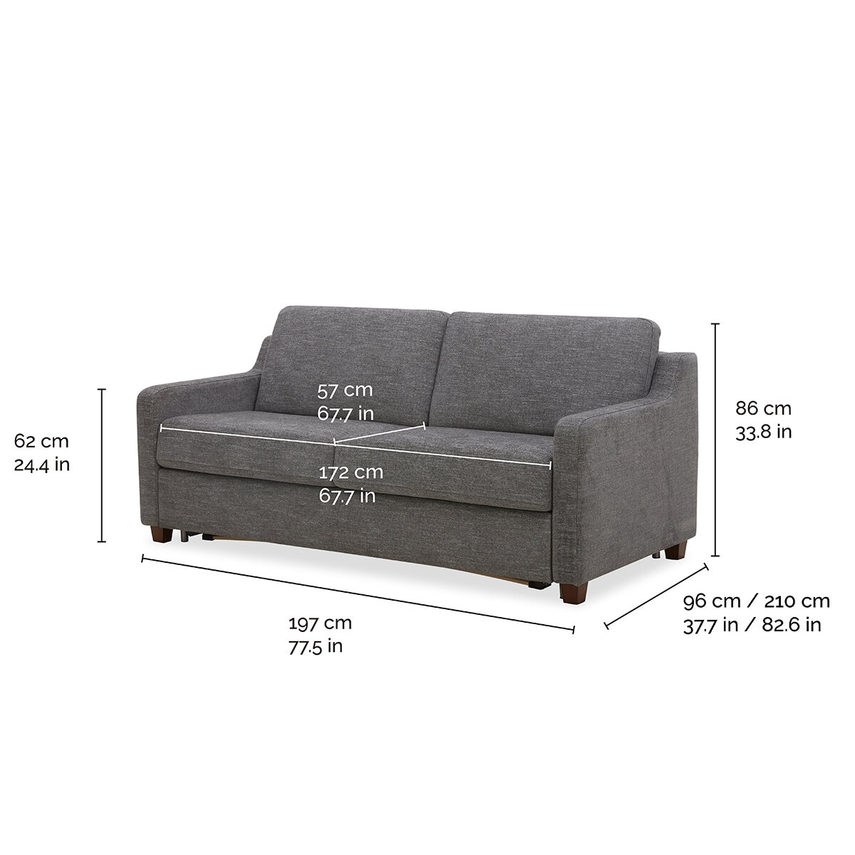 Aiden & Ivy, Sofá Cama de Tela Tamaño Queen Aiden & Ivy, Sofá Cama de Tela Tamaño Queen