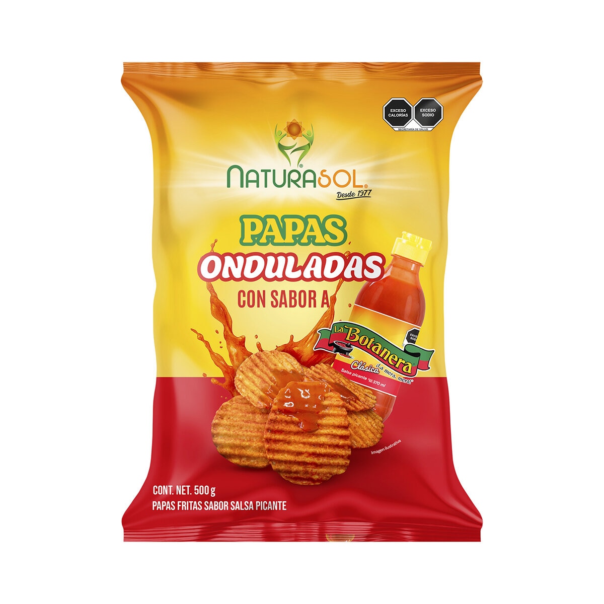 Naturasol Papas Onduladas con Sabor a Botanera 500 g Naturasol Papas Onduladas con Sabor a Botanera 500 g
