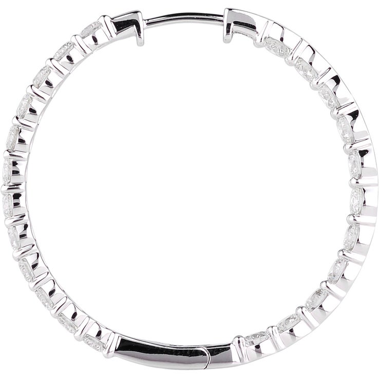 4.95ctw, Arracadas de Diamantes, Corte Redondo, Oro Blanco de 14kt 4.95ctw, Arracadas de Diamantes, Corte Redondo, Oro Blanco de 14kt