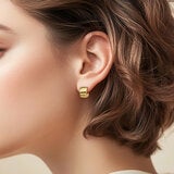 Aretes, Arracadas 'C', Oro Amarillo 14K Aretes, Arracadas 'C', Oro Amarillo 14K