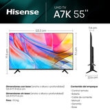 Hisense Pantalla 55" 4K UHD Smart TV