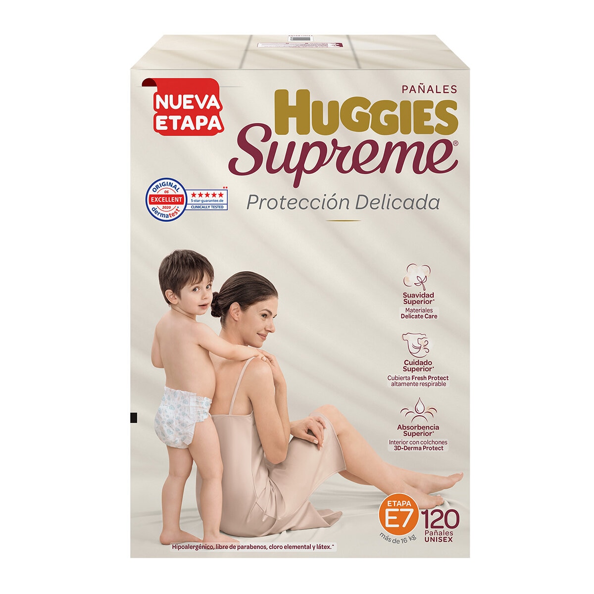 Huggies Supreme Platino Pañales Etapa 7 Unisex 120 pzas Huggies Supreme Platino Pañales Etapa 7 Unisex 120 pzas