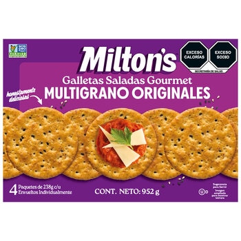 Milton's Galletas Saladas Multigrano 4 pzas de 238 g Milton's Galletas Saladas Multigrano 4 pzas de 238 g