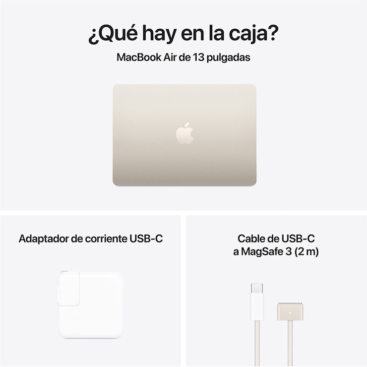 Apple MacBook Air 13" Chip M4 512GB Blanco Estelar Memoria unificada de 24GB Apple MacBook Air 13" Chip M4 512GB Blanco Estelar Memoria unificada de 24GB