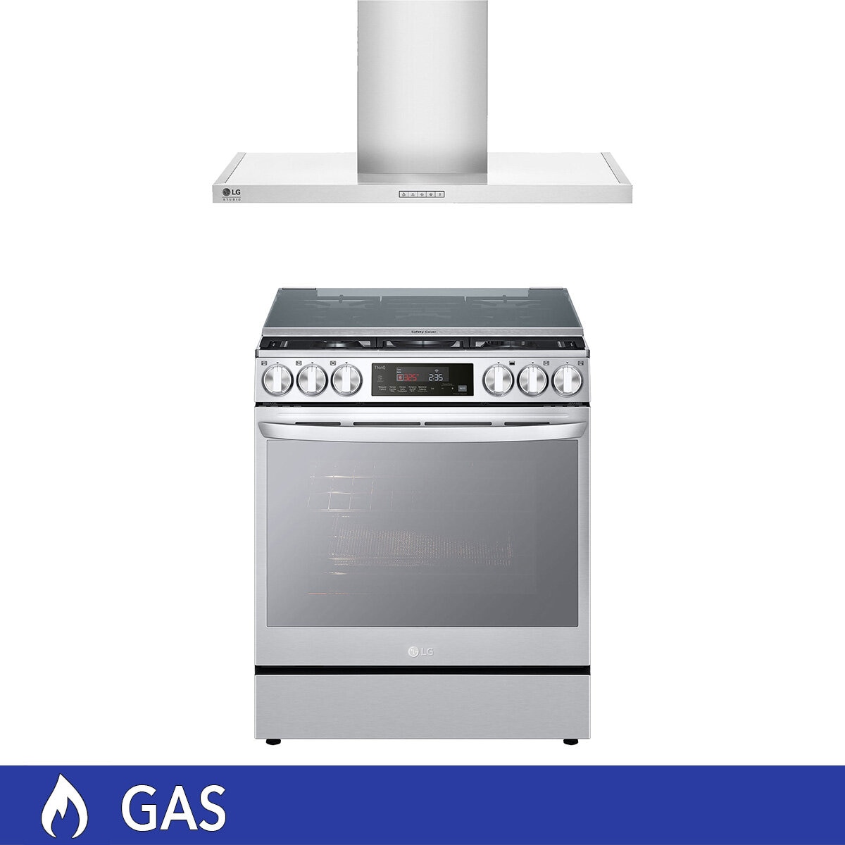 LG Combo Estufa de Gas 5 quemadores 76 cm y Campana de Pared 90 cm LG Combo Estufa de Gas 5 quemadores 76 cm y Campana de Pared 90 cm