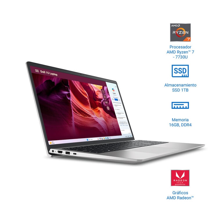 DELL 15 Laptop 15.6" Full HD AMD Ryzen 7 16GB 1TB SSD DELL 15 Laptop 15.6" Full HD AMD Ryzen 7 16GB 1TB SSD