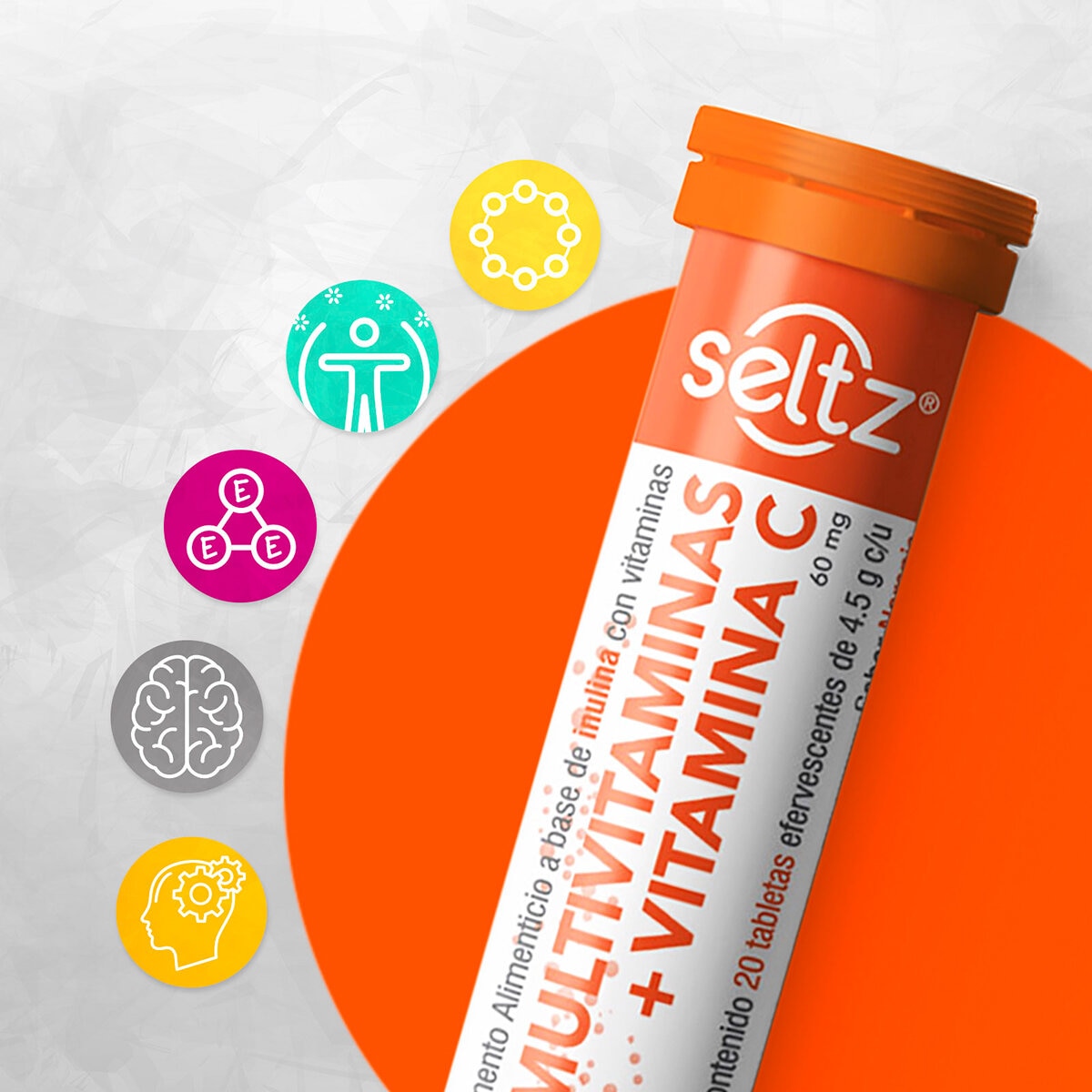 Seltz Multivitaminas, Complejo B y Zinc + Vitamina C 6 Pack