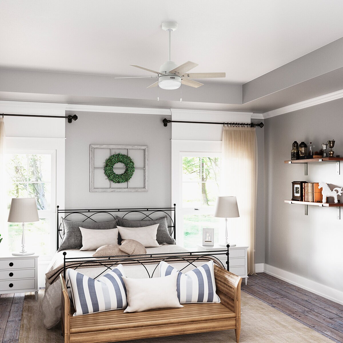 Hunter, Ventilador Spokane Matte Fresh White 40" Hunter, Ventilador Spokane Matte Fresh White 40"